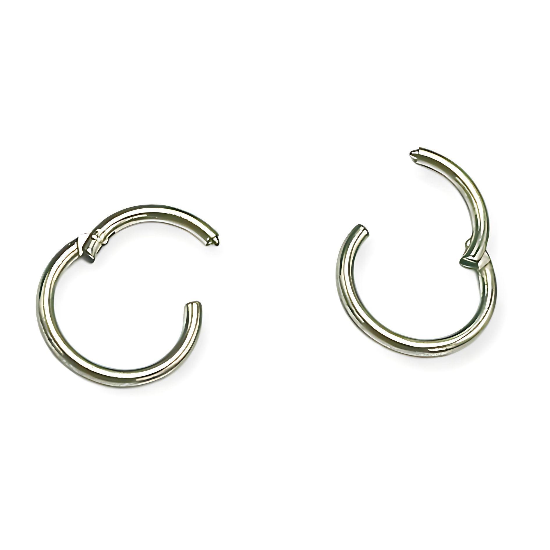 Argollas Clicker 10mm 18g Acero Quirurgico Plateadas Ligeras-0
