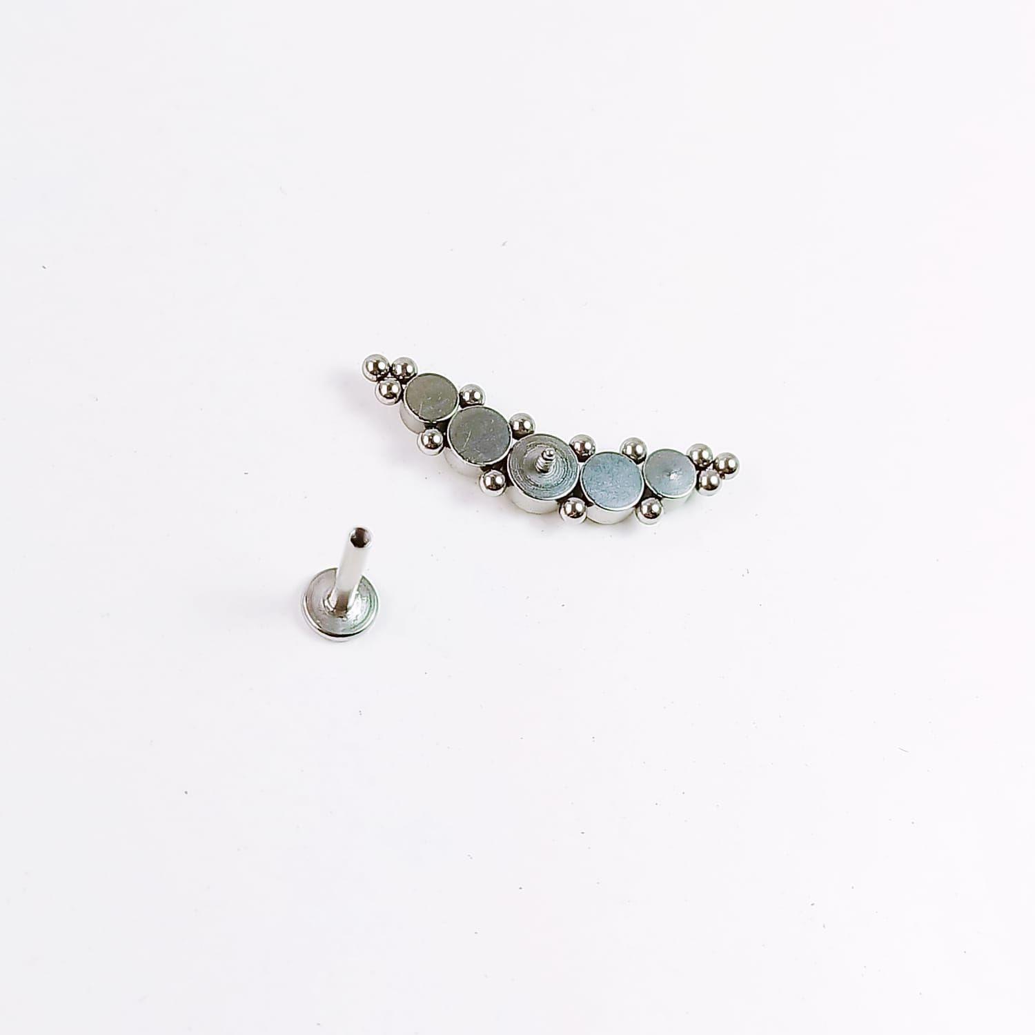 Piercing Oreja Tragus Conch Labret Modelo Media Luna Hipoalergenico Unidad-1