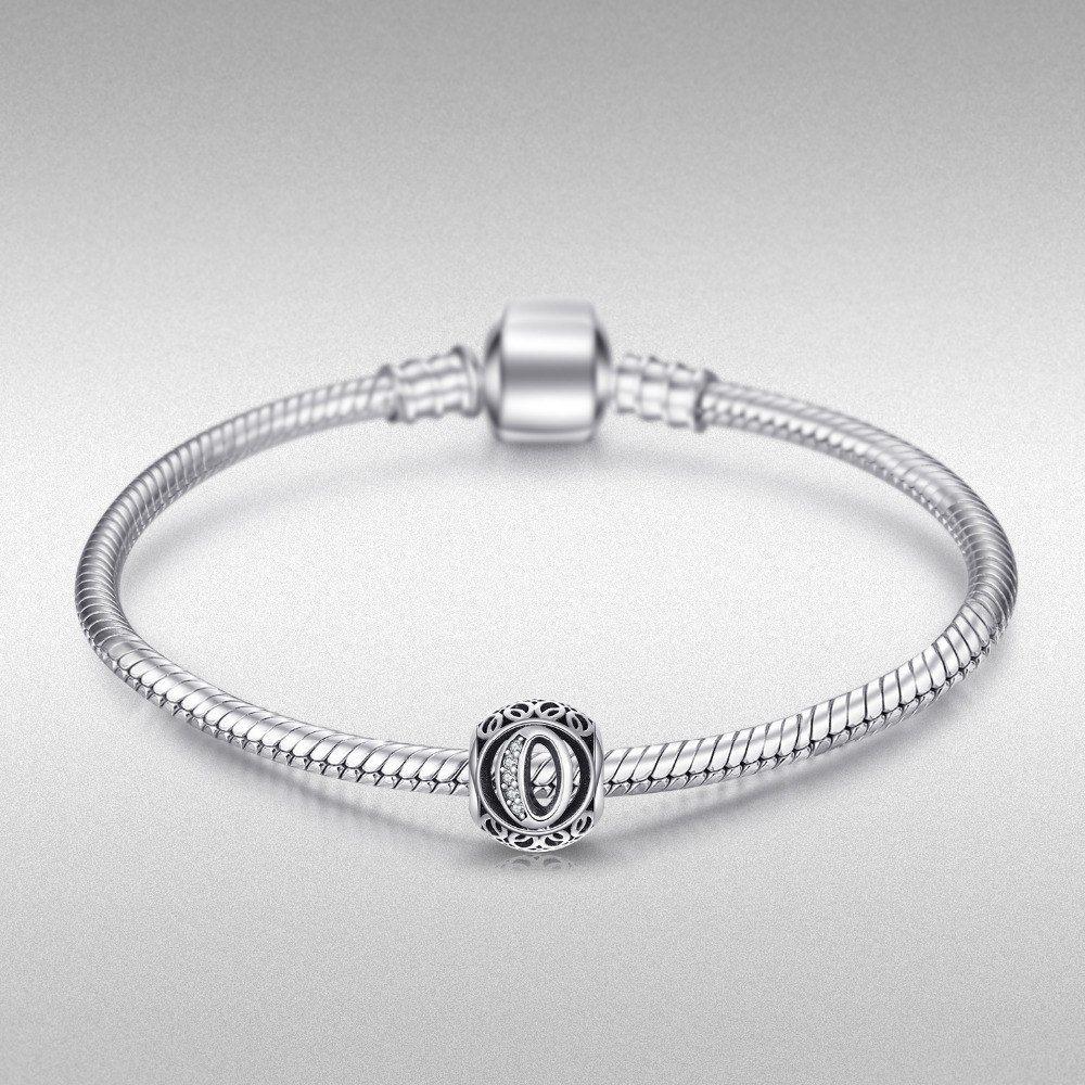 Charm dije abalorio letras pulsera colgante plata 925 -2