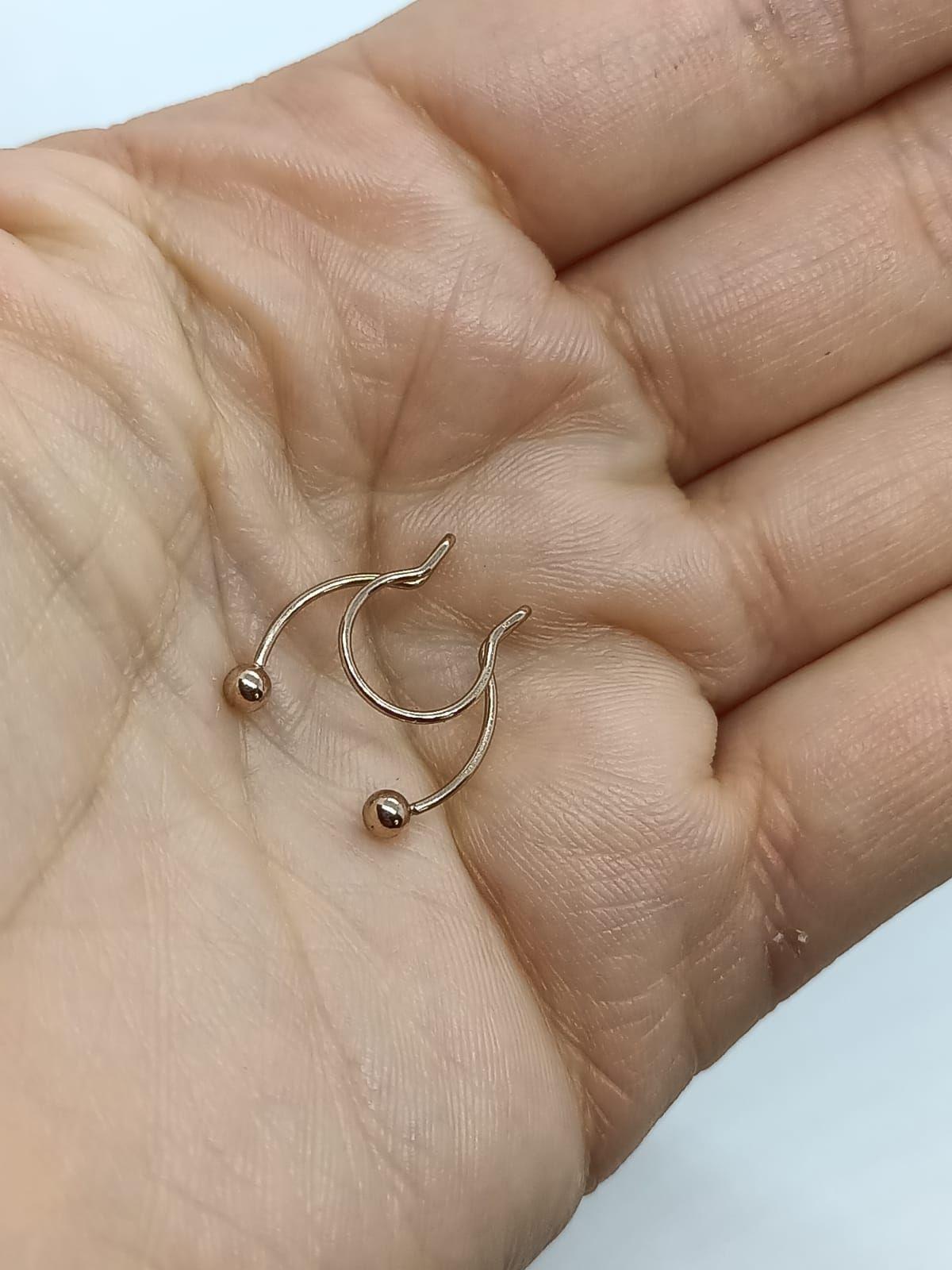 Piercing Acero hipoalergenico bañado en oro rosa 14kl septum Sin Perforacion-4