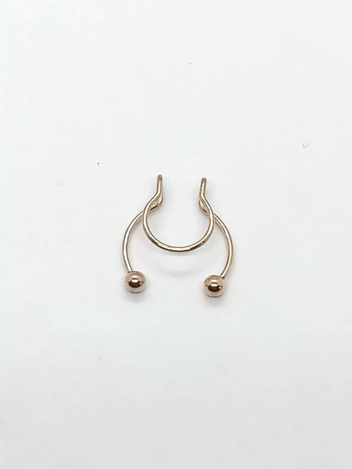 Piercing Acero hipoalergenico bañado en oro rosa 14kl septum Sin Perforacion-0