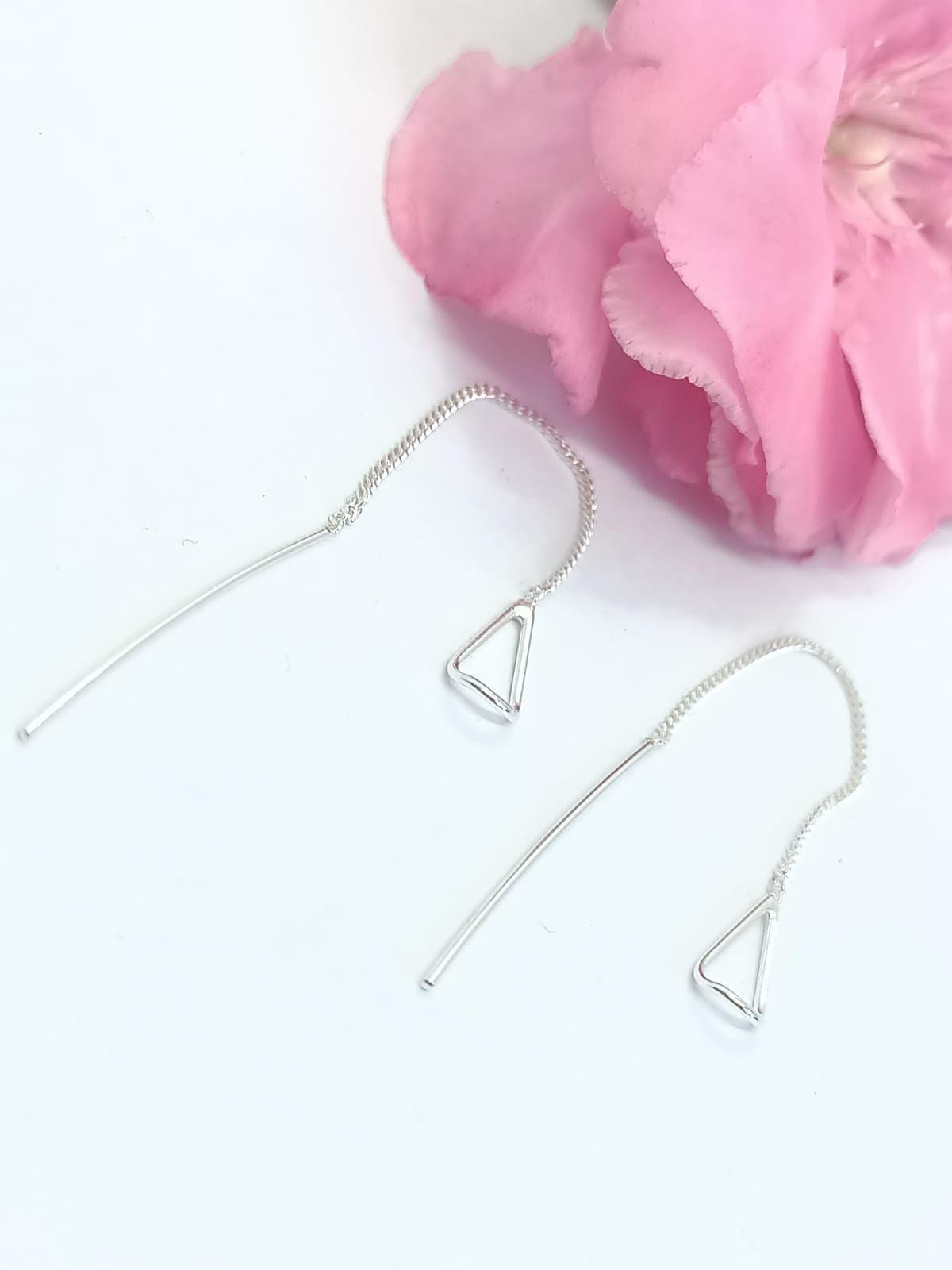 Pendientes Largos Entrelazados Plata fina ley S925 -1