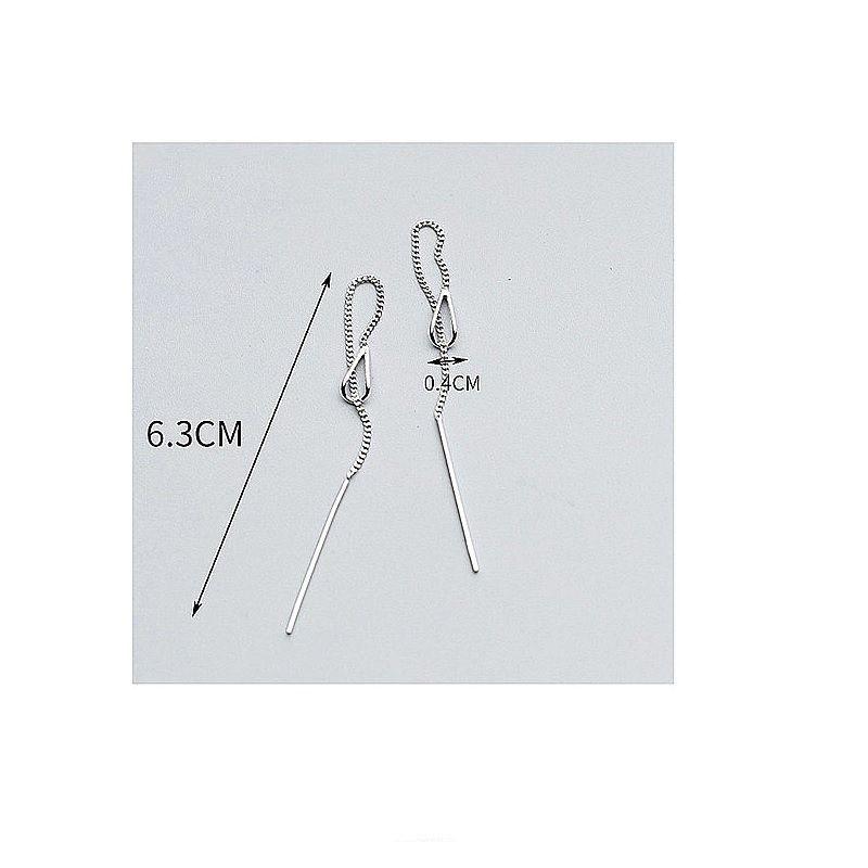 Pendientes Largos Entrelazados Plata fina ley S925 -5
