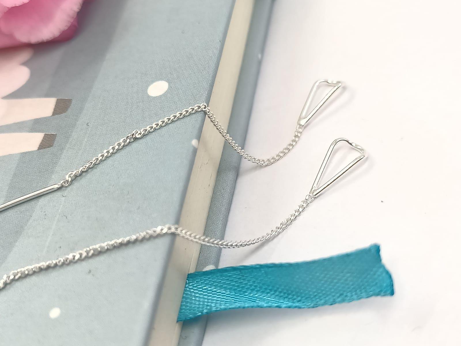 Pendientes Largos Entrelazados Plata fina ley S925 -6
