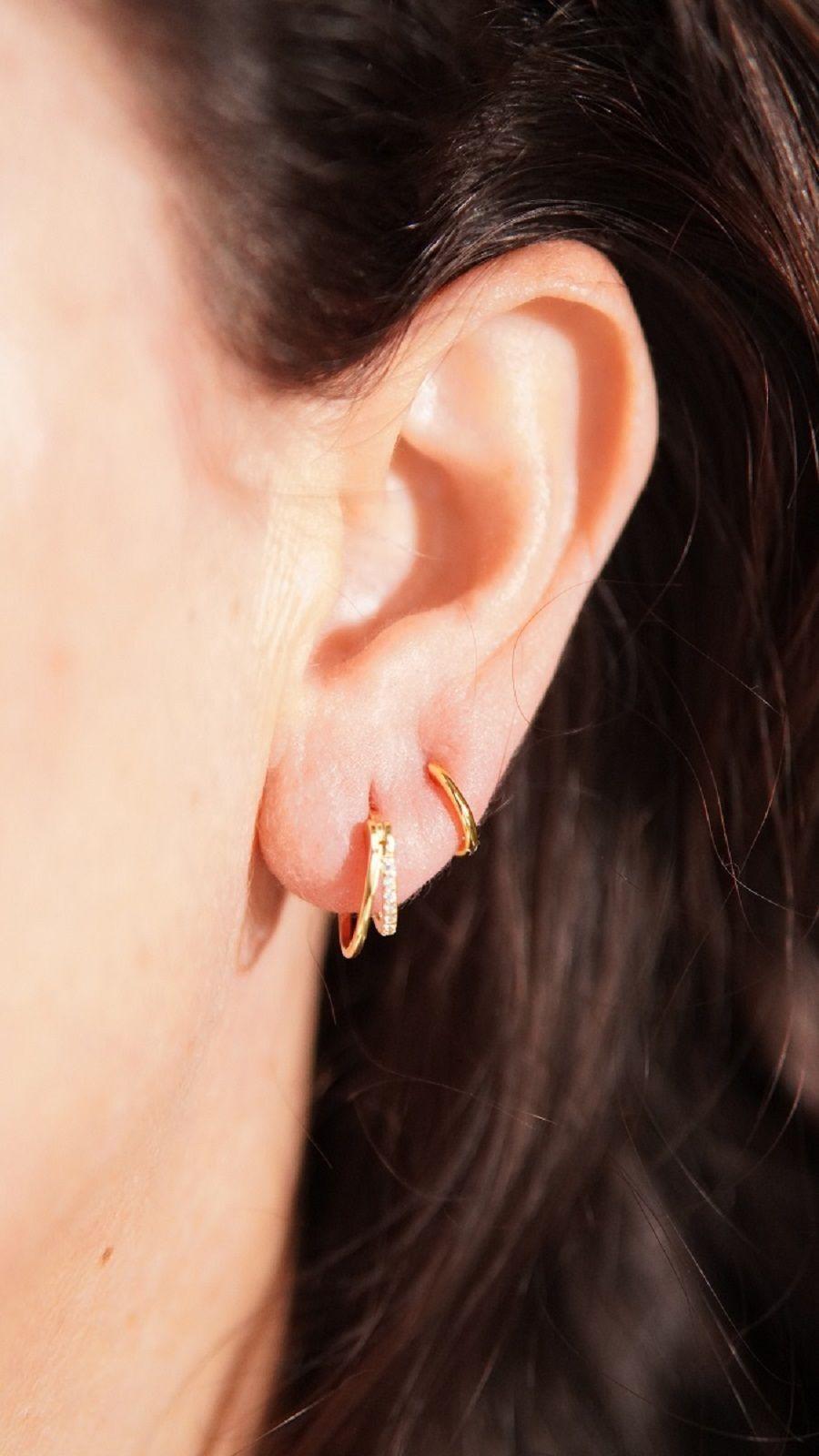 Pack de 3 aros argollas Lia plata 925 ba o de oro 18k-2