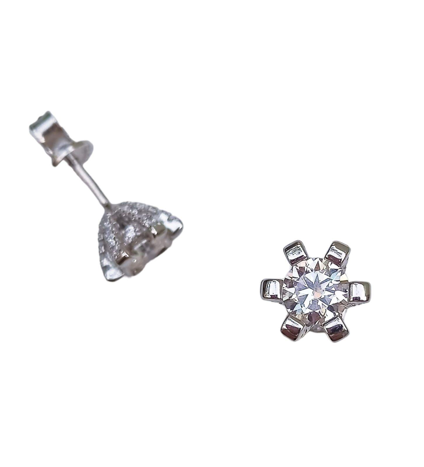 Aros Punto De Luz 5mm 0.5ct Plata 925 Moissanita Certificada-4