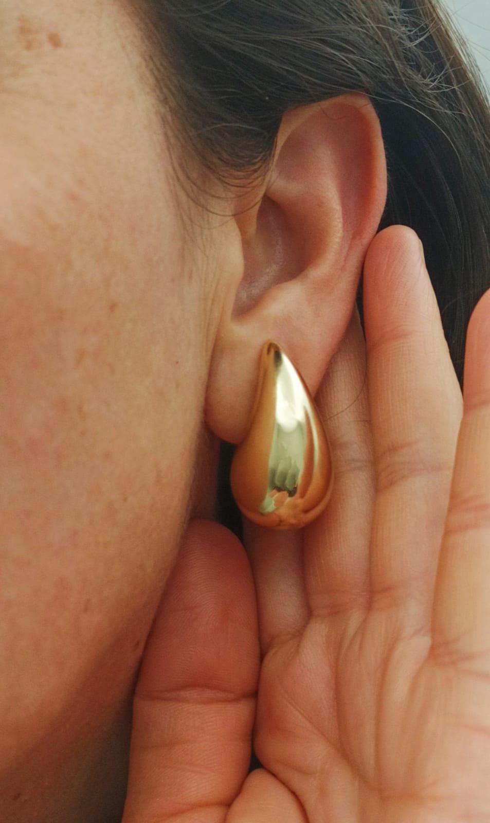 Aros Gota Viral Chapado En Oro 18k Earcuff Sin Perforación-5