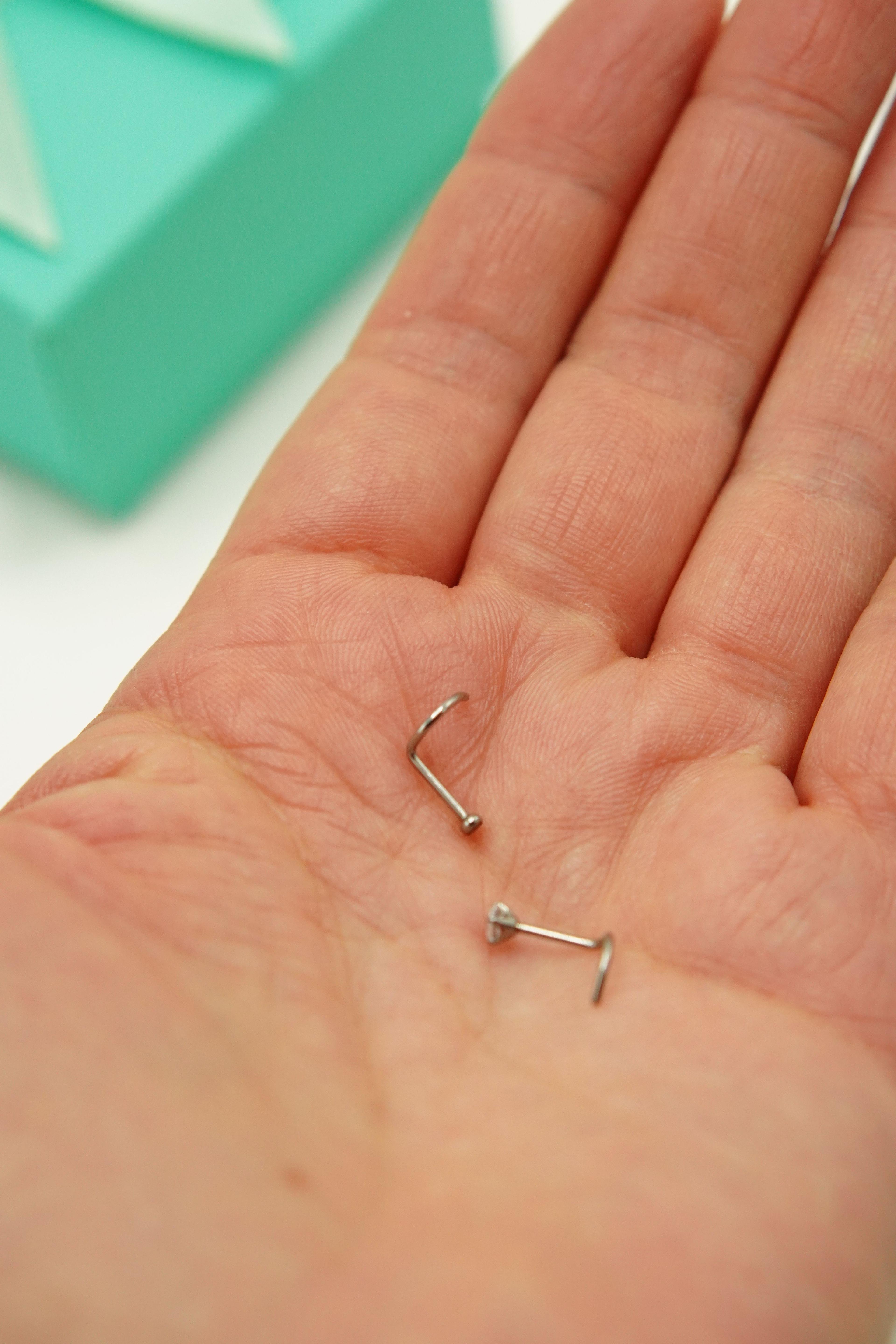 Pack 2 Piercing Nostril S Zirconia Titanio Astm F136 20g-2