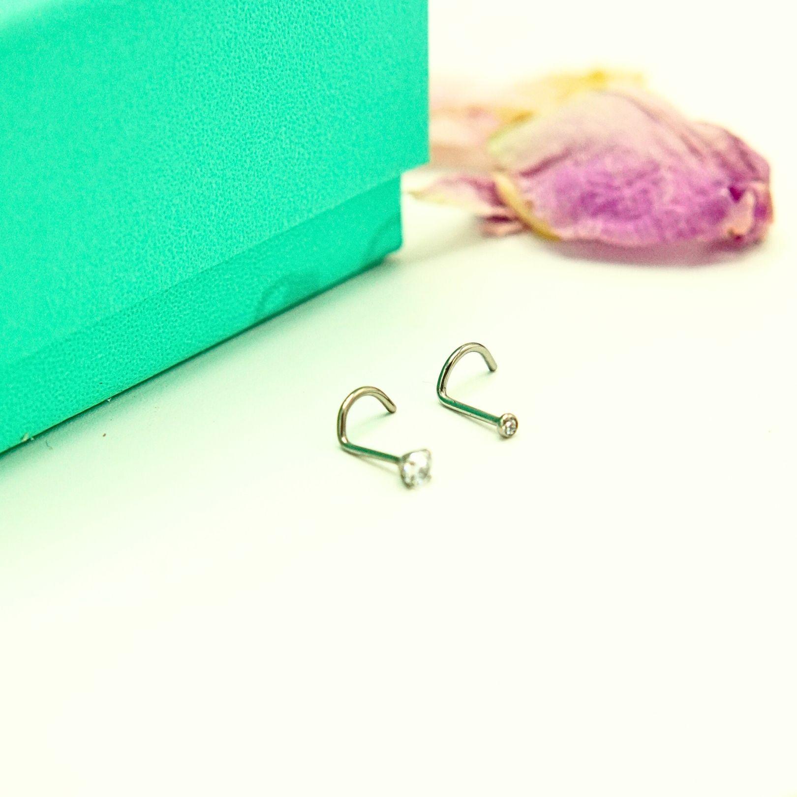 Pack 2 Piercing Nostril S Zirconia Titanio Astm F136 20g-4