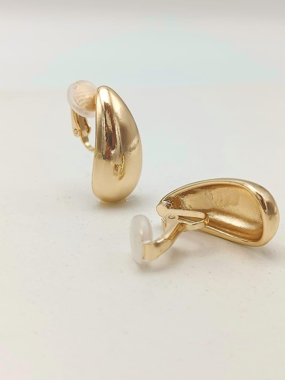 Aros Gota Espejo Earcuff Sin Perforacion Chapado En Oro 18k-6