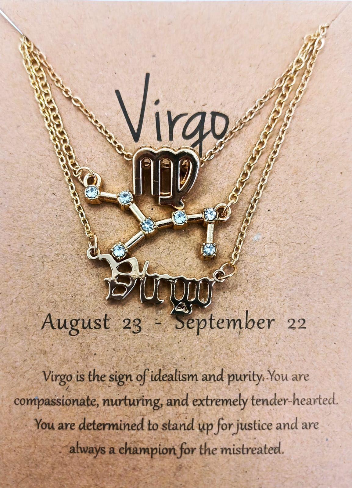 Collar Multicapa 3 En 1 Zodiaco Virgo Constelaciones-3