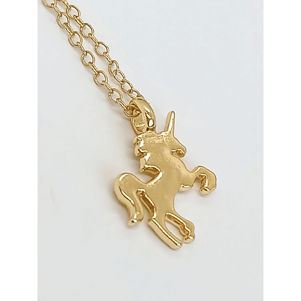 Colgante Unicornio Dorado baño de oro Niñas Mujeres-6