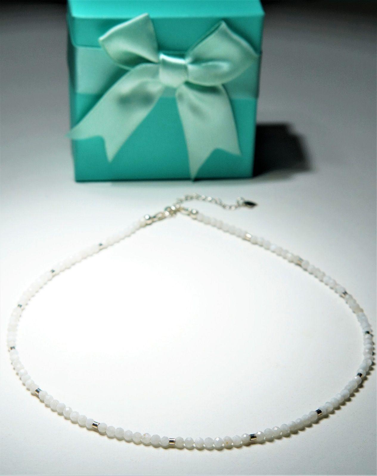 Collar gargantilla Piedra Luna 3mm plata fina 925 Terranova-4