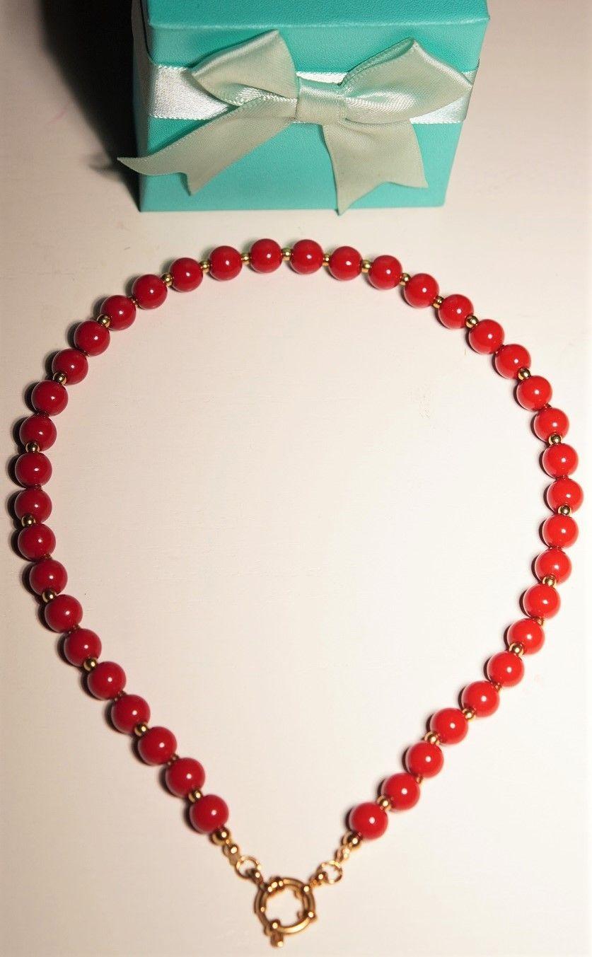 Gargantilla choker jade rojo natural chapado en oro 18k Terranova-3