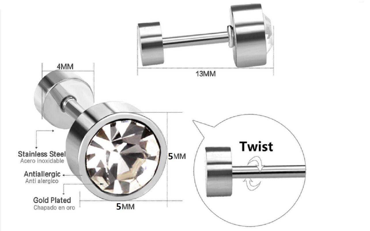 Punto de luz Acero Inoxidable Plateado 5mm-2