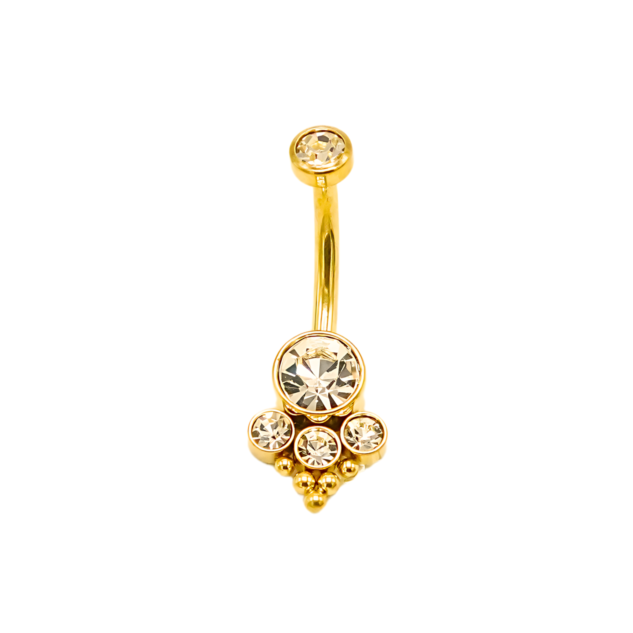 Piercing ombligo navel 10 mm titanio ASTM F136 G23 triada dorado-0