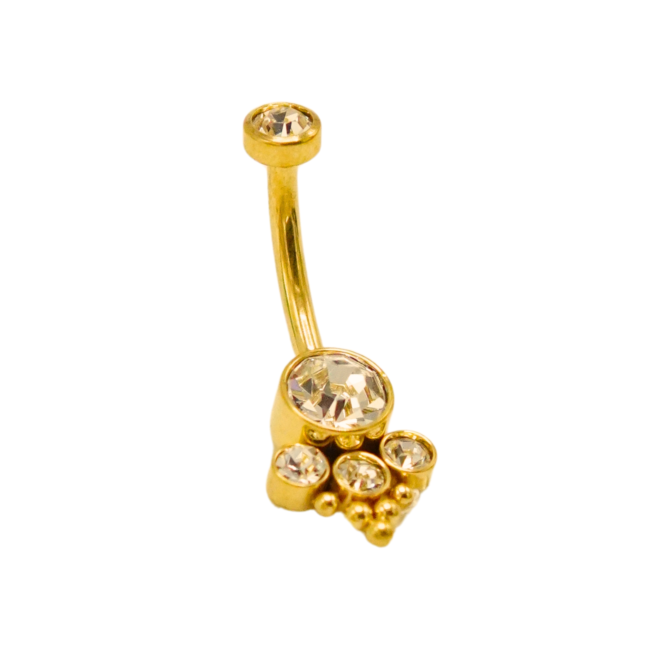 Piercing ombligo navel 10 mm titanio ASTM F136 G23 triada dorado-7