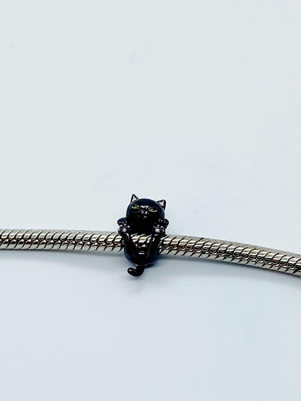 Charm dije abalorio gato gatito pulsera colgante plata 925 -4