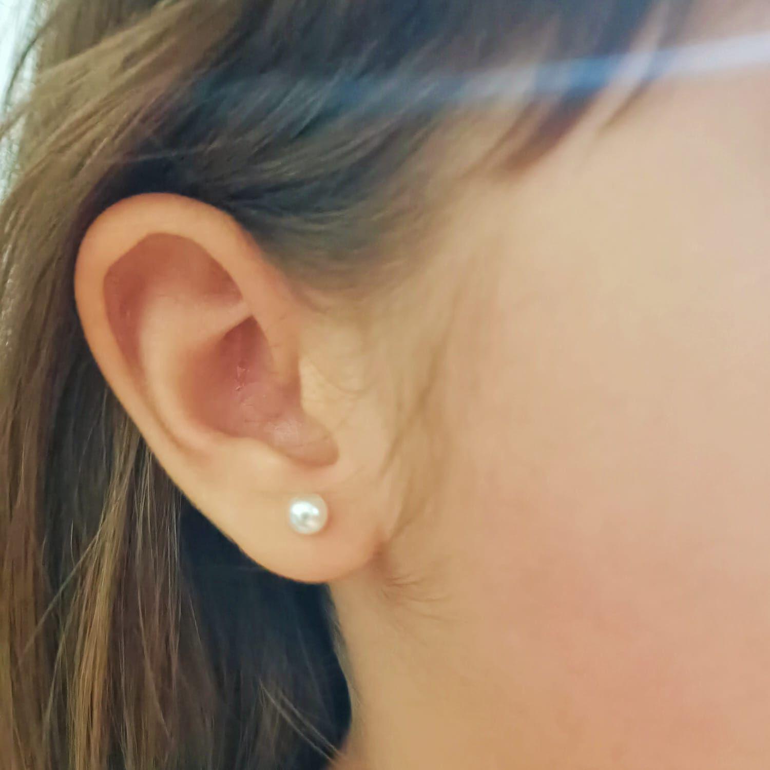 Aros Perlas 5mm tuerca tapa de seguridad chapado oro-3