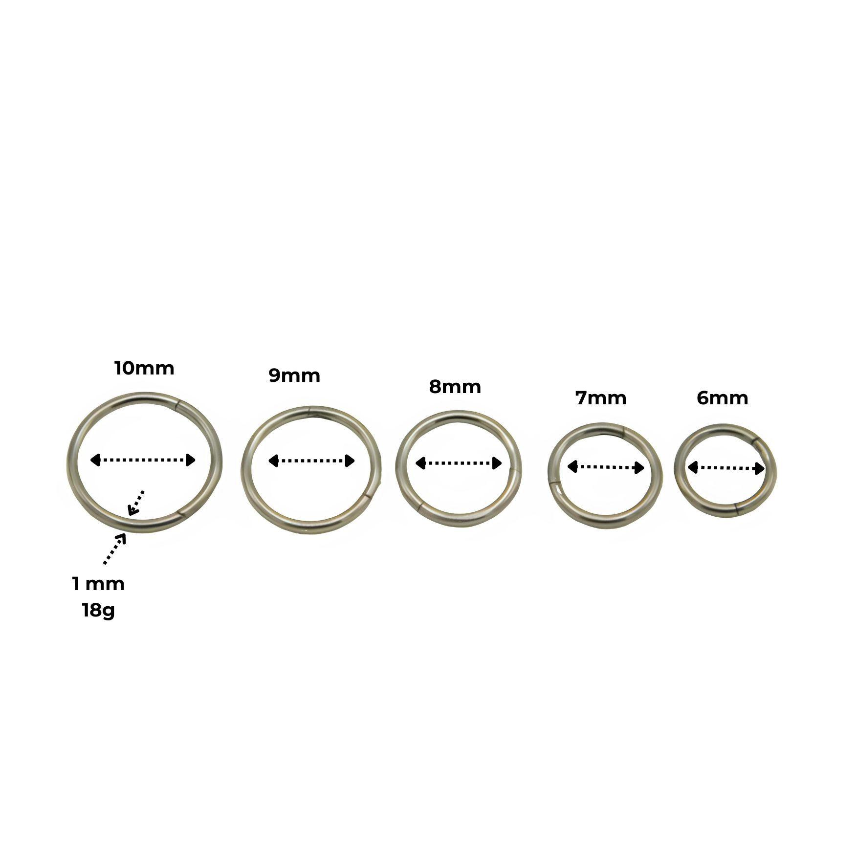 Pack 5 Piercing Clicker 18g Aro Titanio Astm F136 Plateado-2