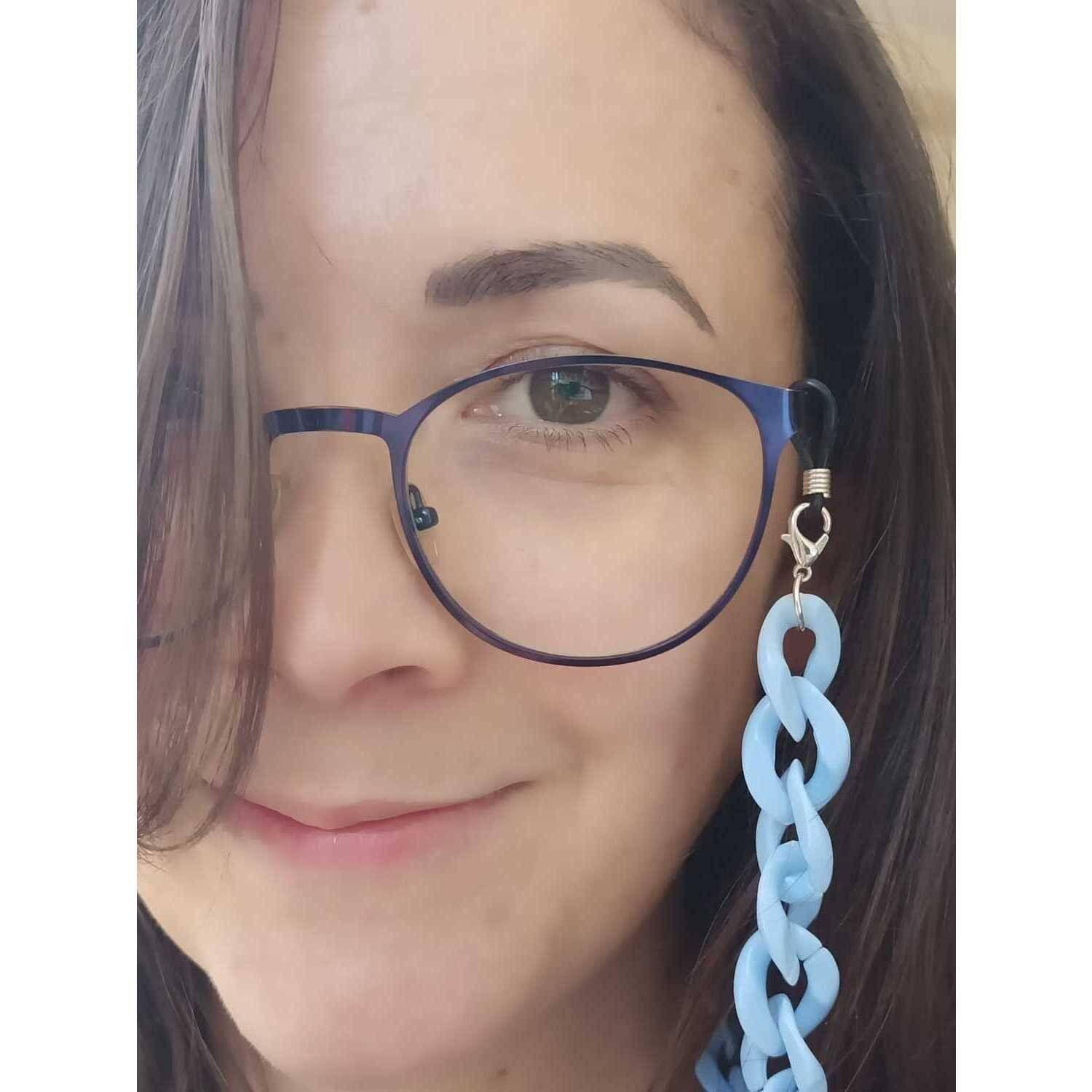 Sujetador Eslabones de Lentes o mascarilla Celeste-4