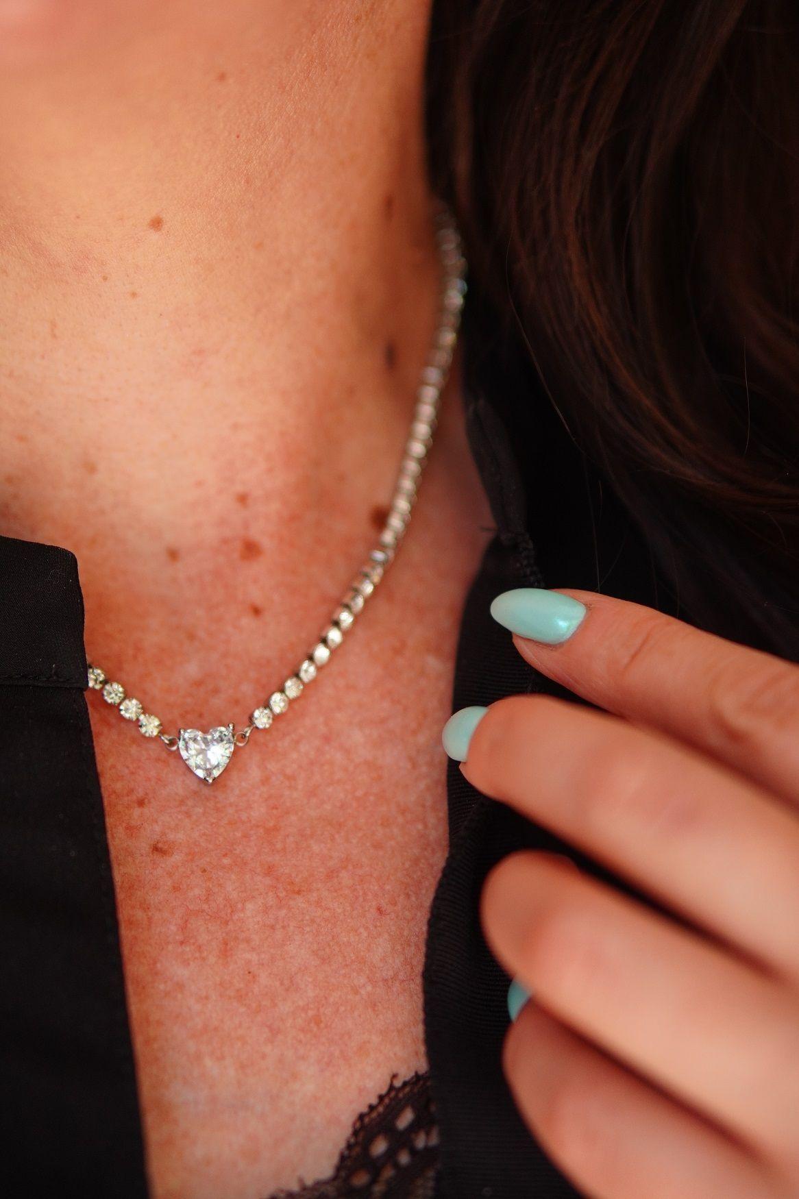 Collar tennis zirconias cubicas corazon hipoalergenico-3