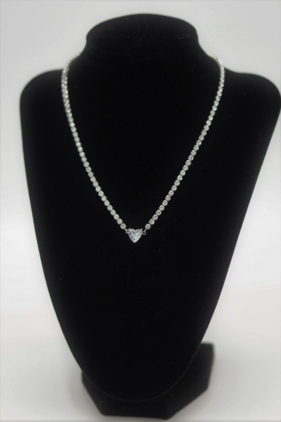 Collar tennis zirconias cubicas corazon hipoalergenico-4