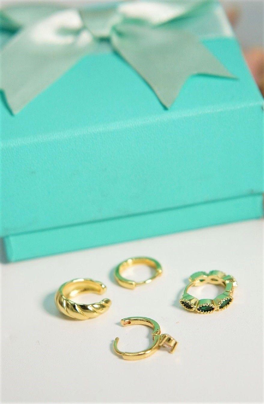 Pack de 4 aros Verona chapados en oro 18k-4