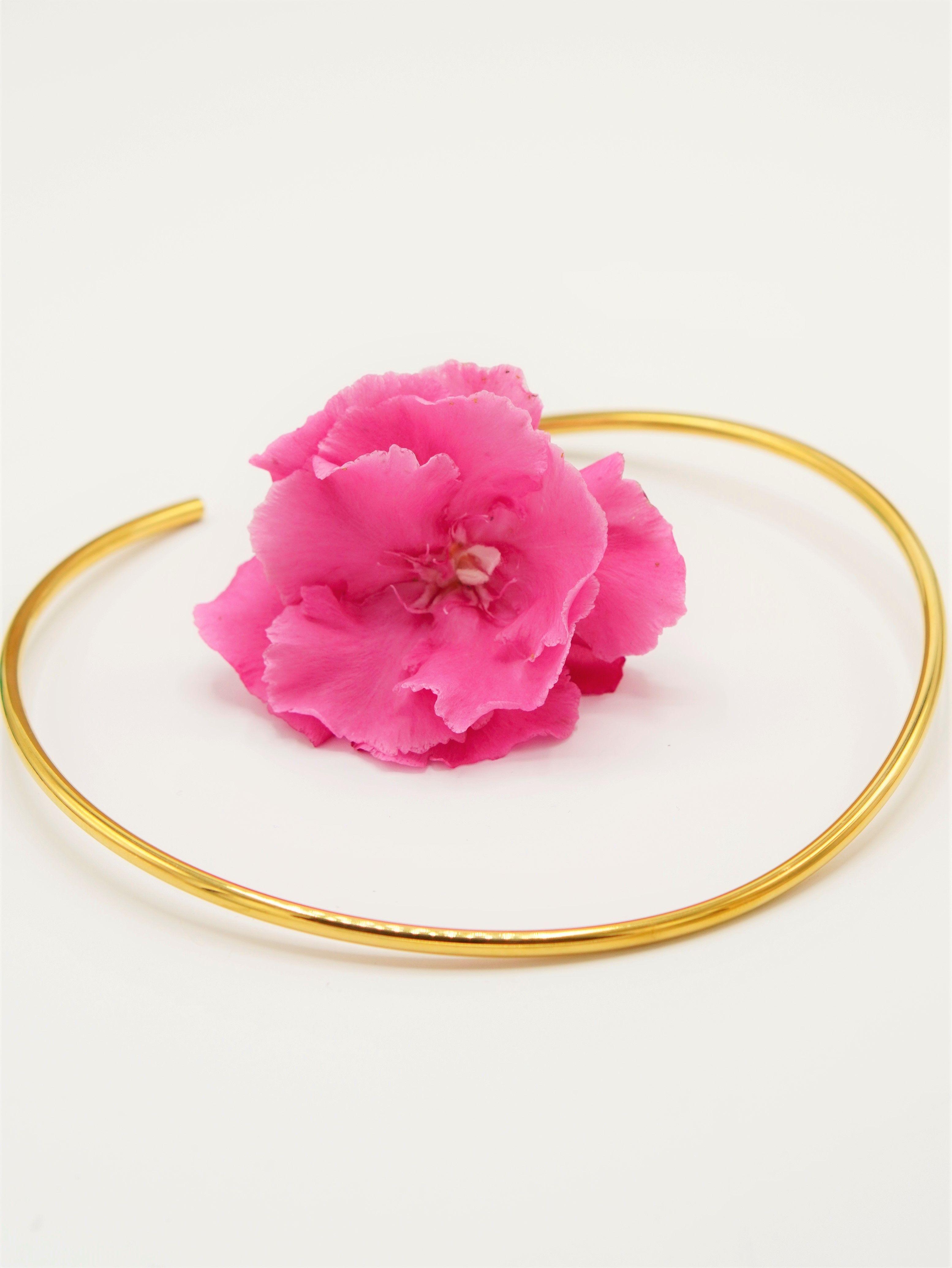 Collar rigido Susan choker chapado en oro 18k-3