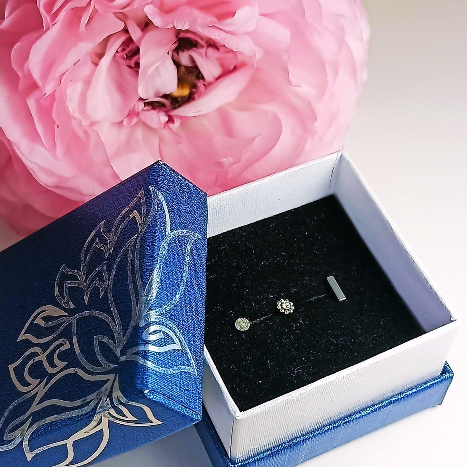 Set Piercing Modelo Geo Acero Quirúrgico Nostril Labret Punto De Luz-5