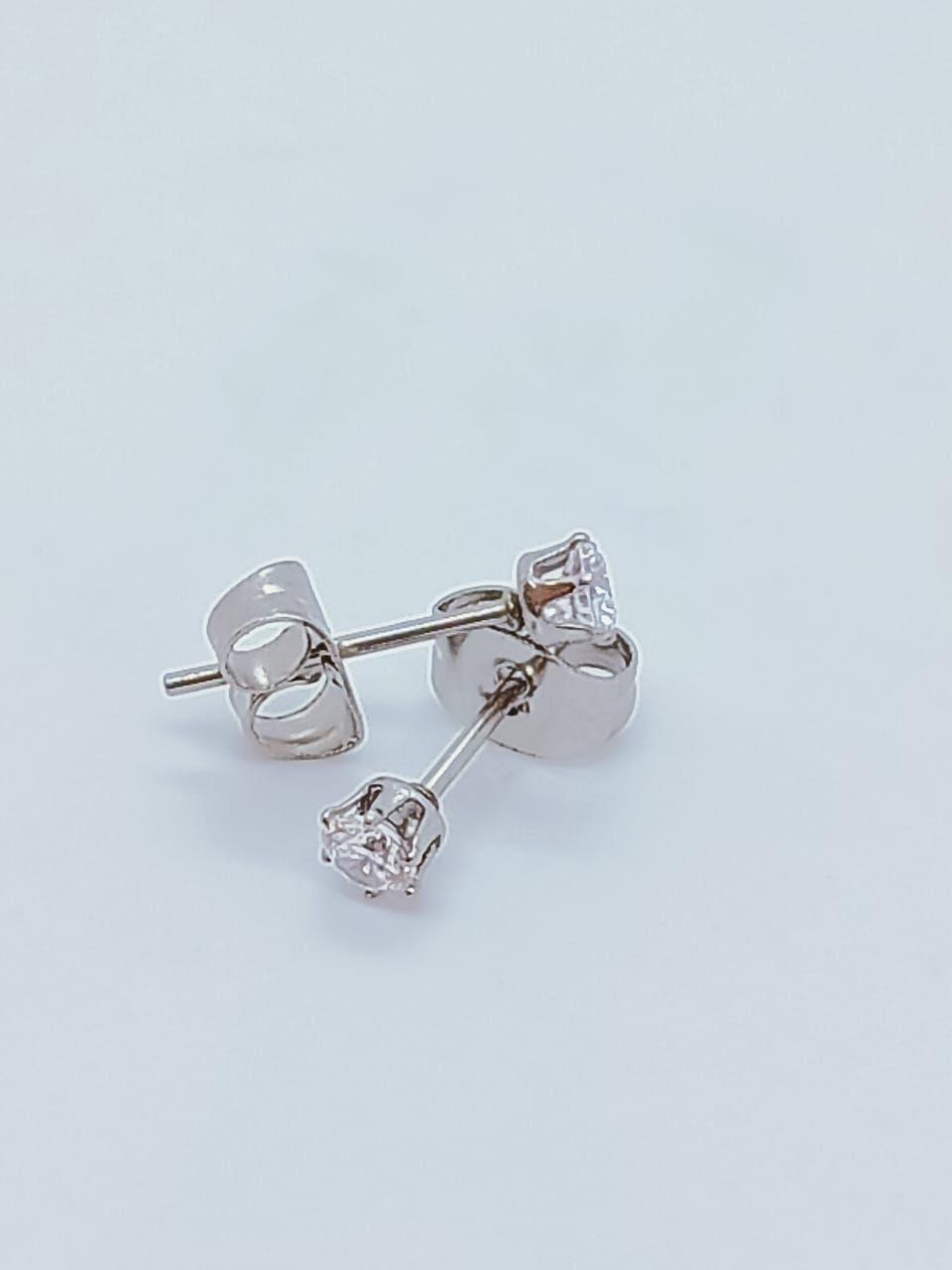 Aros Punto de Luz 3mm Acero Quirúrgico hipoalergénico Zirconia -0