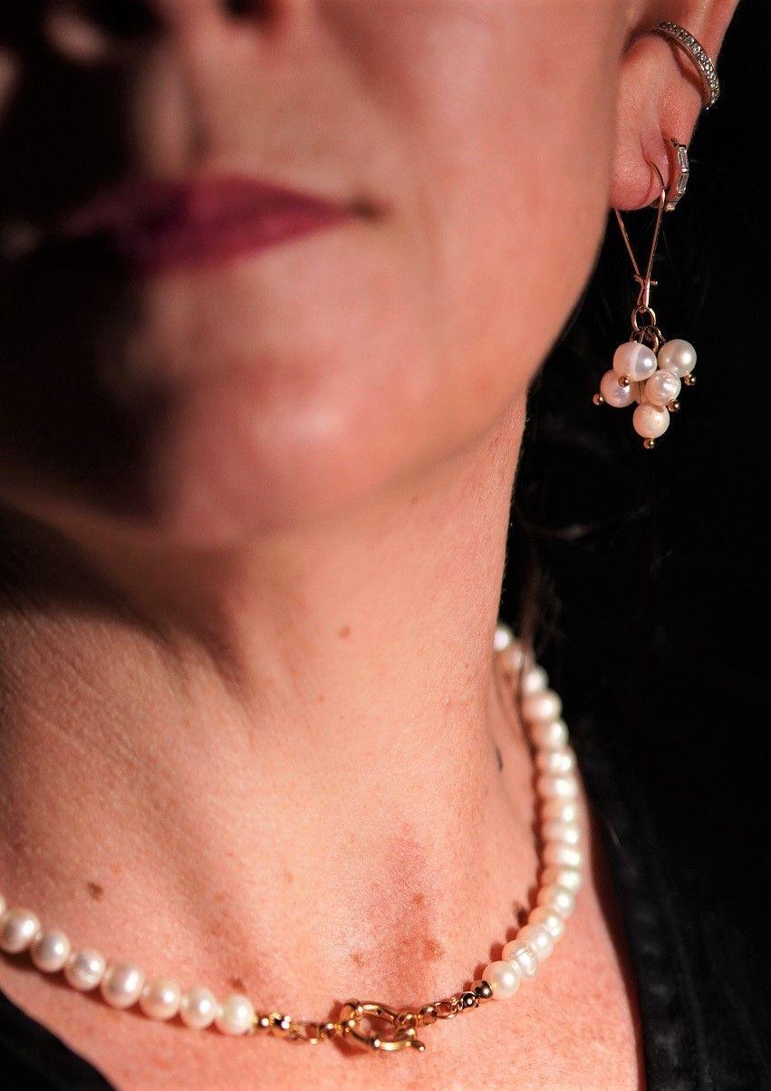 Gargantilla choker perlas naturales de rio chapado en oro 18k Riviere-2