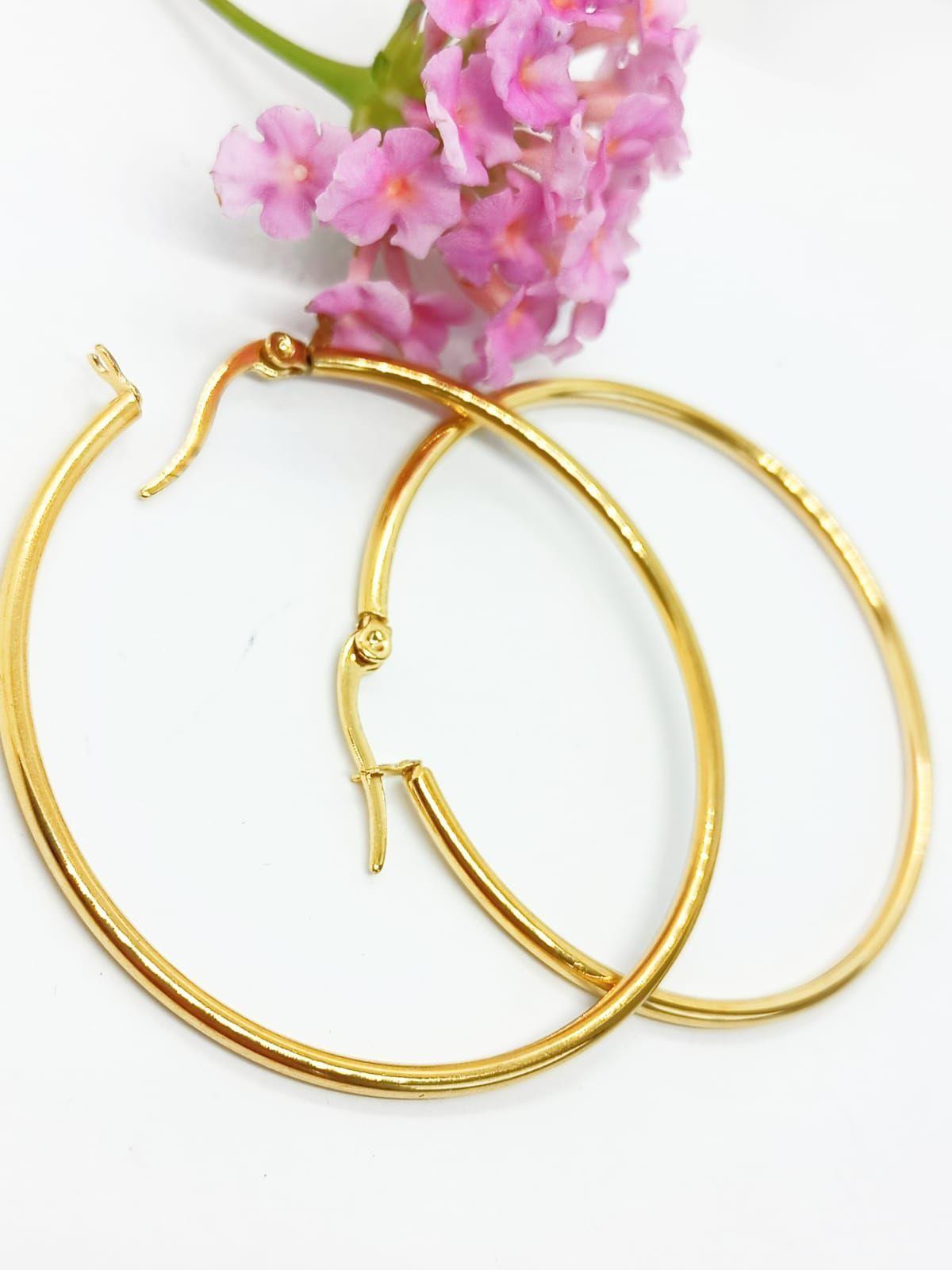 Argollas hoop 45Mm Chapadas en oro 18kl-3