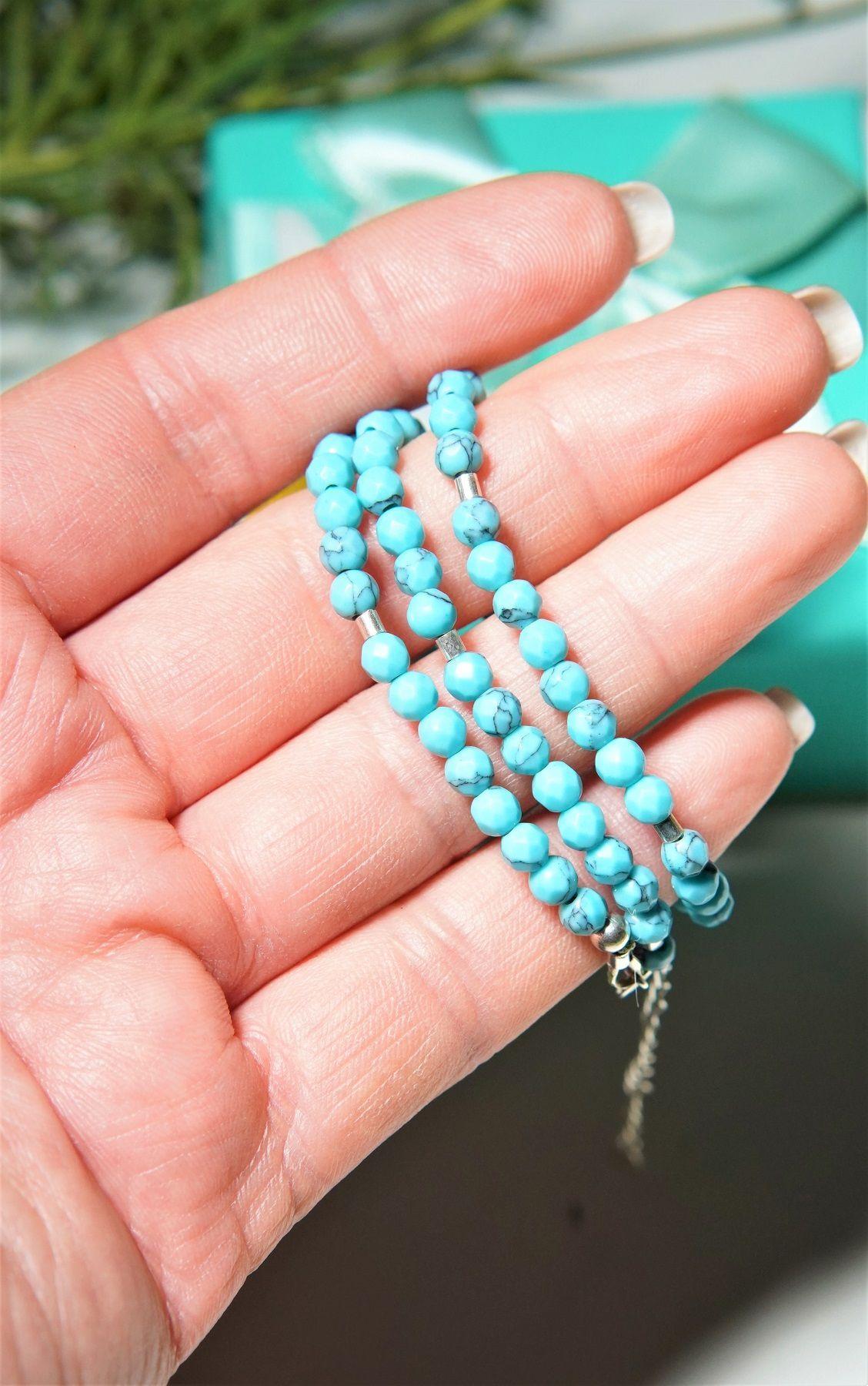 Collar gargantilla turquesa 5mm plata fina 925 Terranova-4