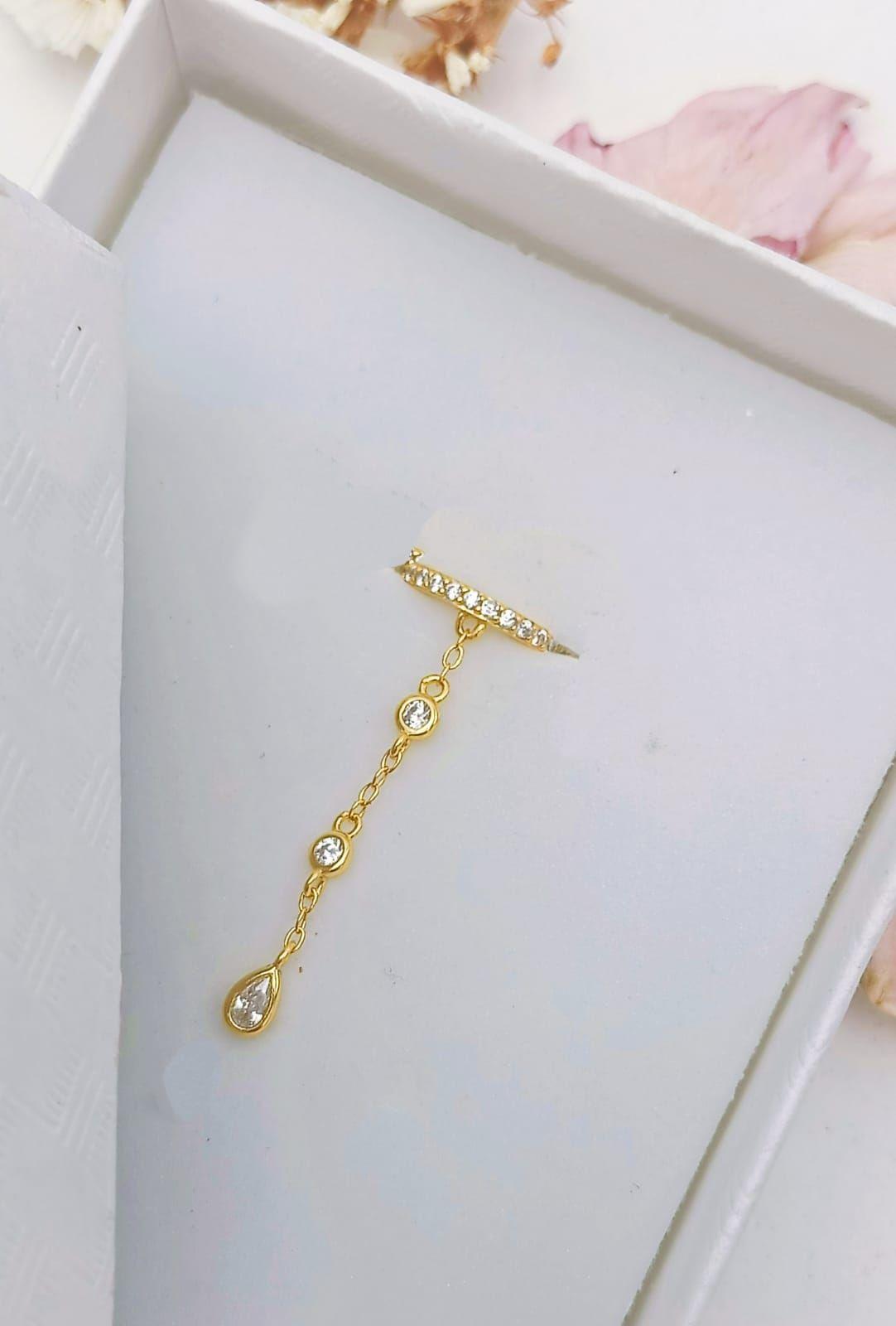 Aro Earcuff Jasmine Plata 925 Chapado En Oro 18k-3