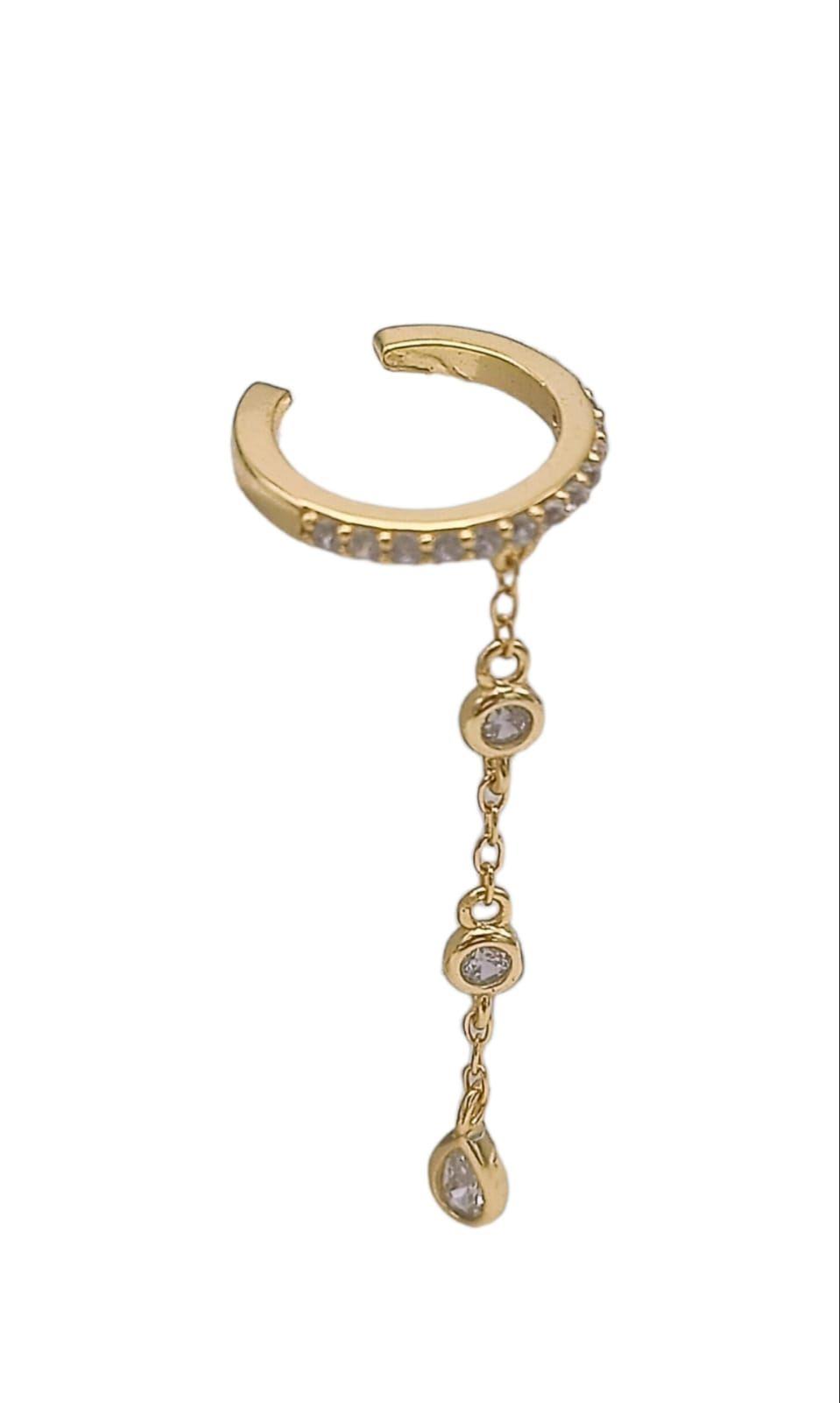 Aro Earcuff Jasmine Plata 925 Chapado En Oro 18k-5