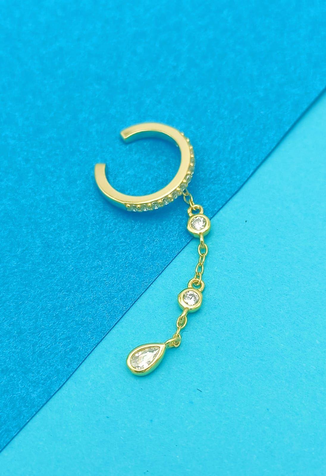 Aro Earcuff Jasmine Plata 925 Chapado En Oro 18k-4