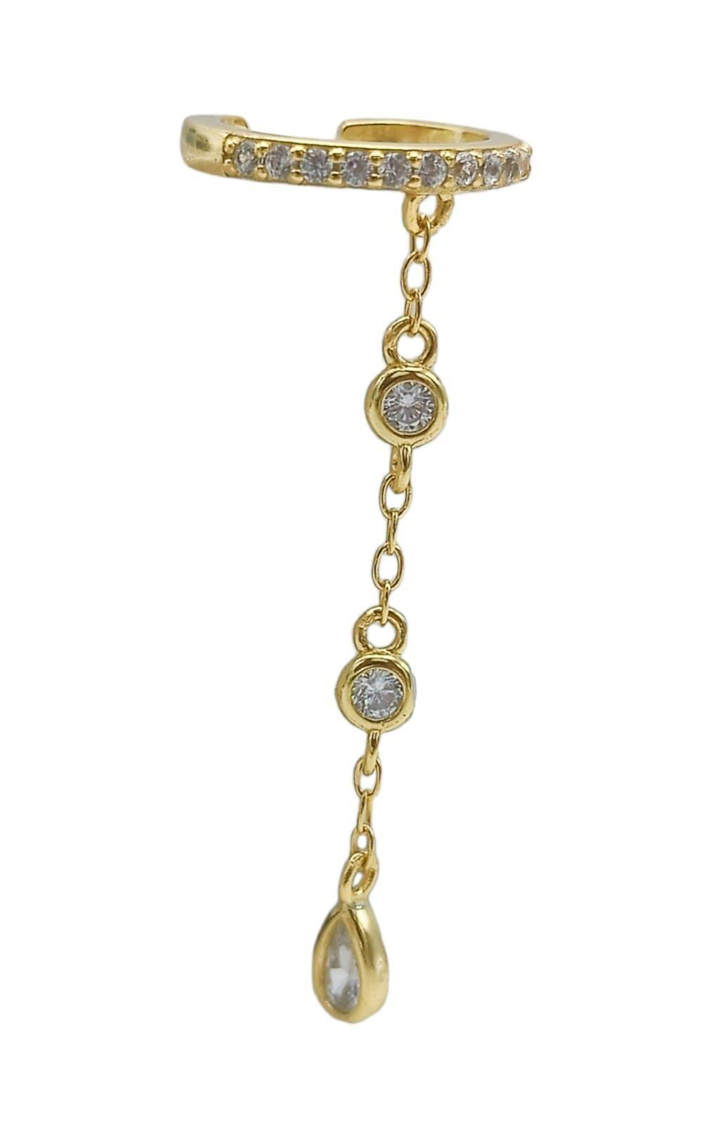 Aro Earcuff Jasmine Plata 925 Chapado En Oro 18k-6