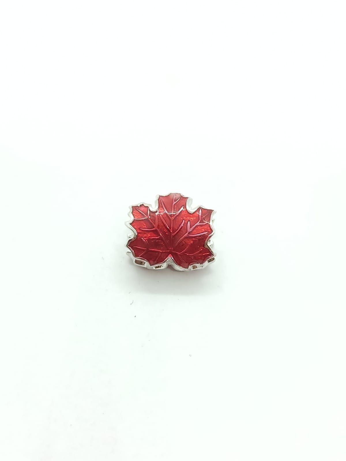 Charm dije abalorio hoja de maple roja plata fina 925-2