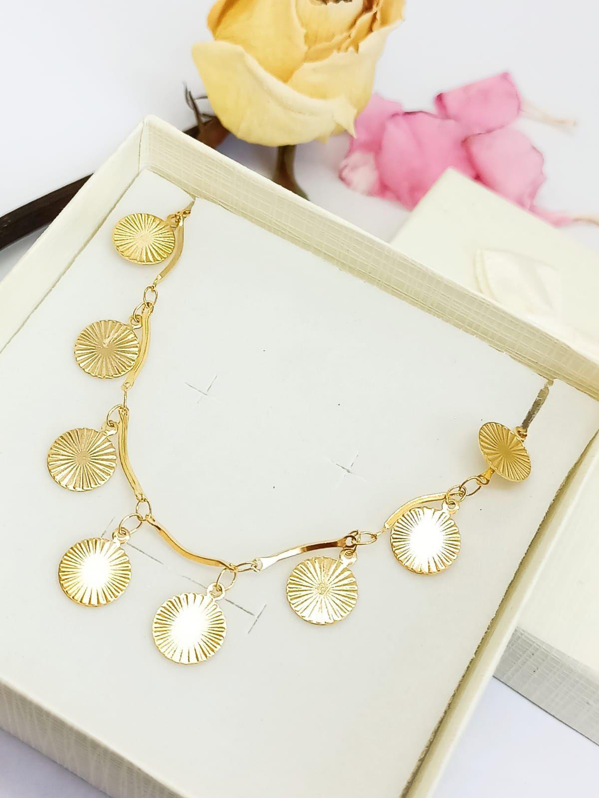 Tobilleras Monedas Pulseras Tobillo Ajustable Bohemia enchapada en oro 18k-3