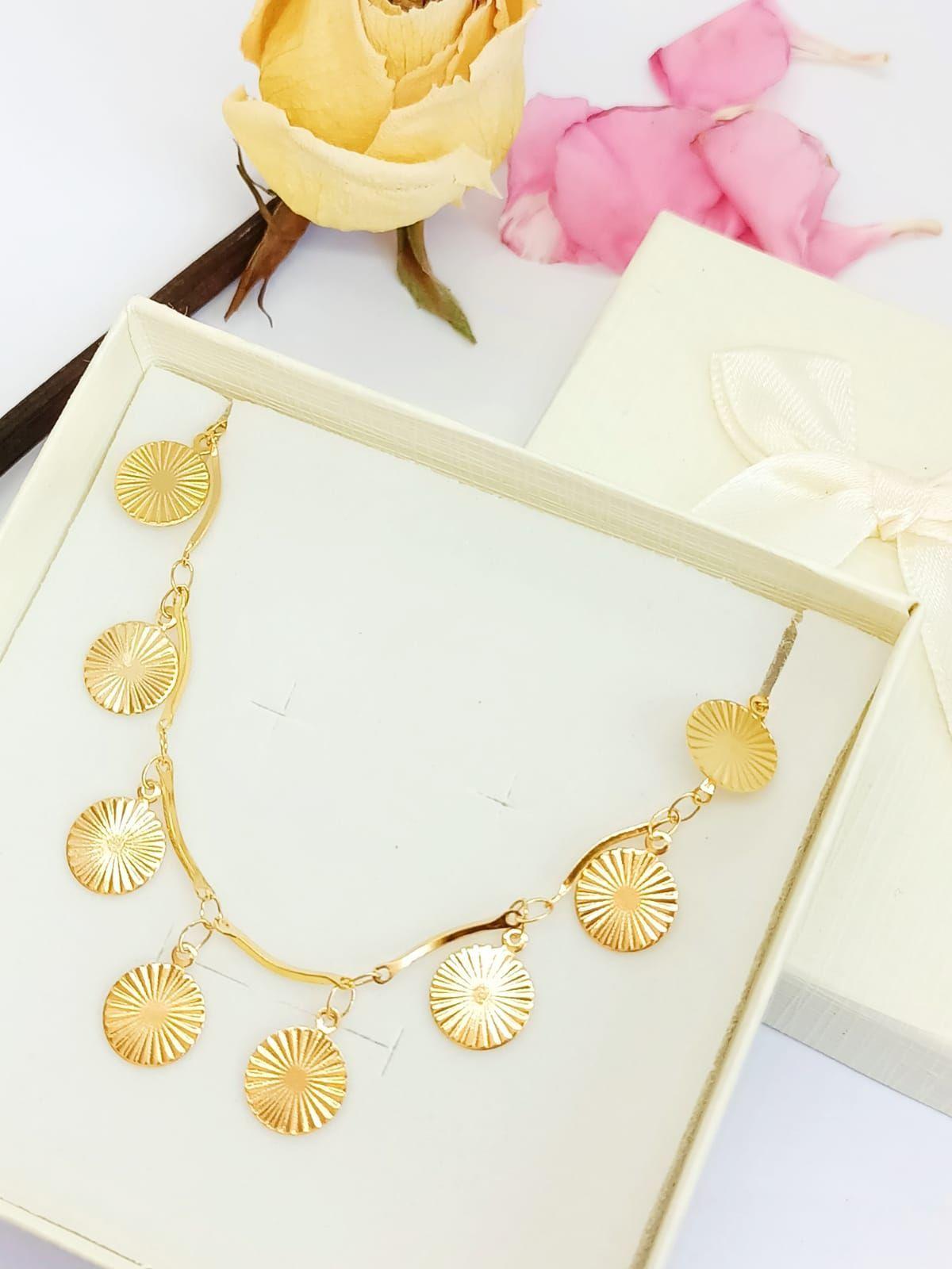 Tobilleras Monedas Pulseras Tobillo Ajustable Bohemia enchapada en oro 18k-2