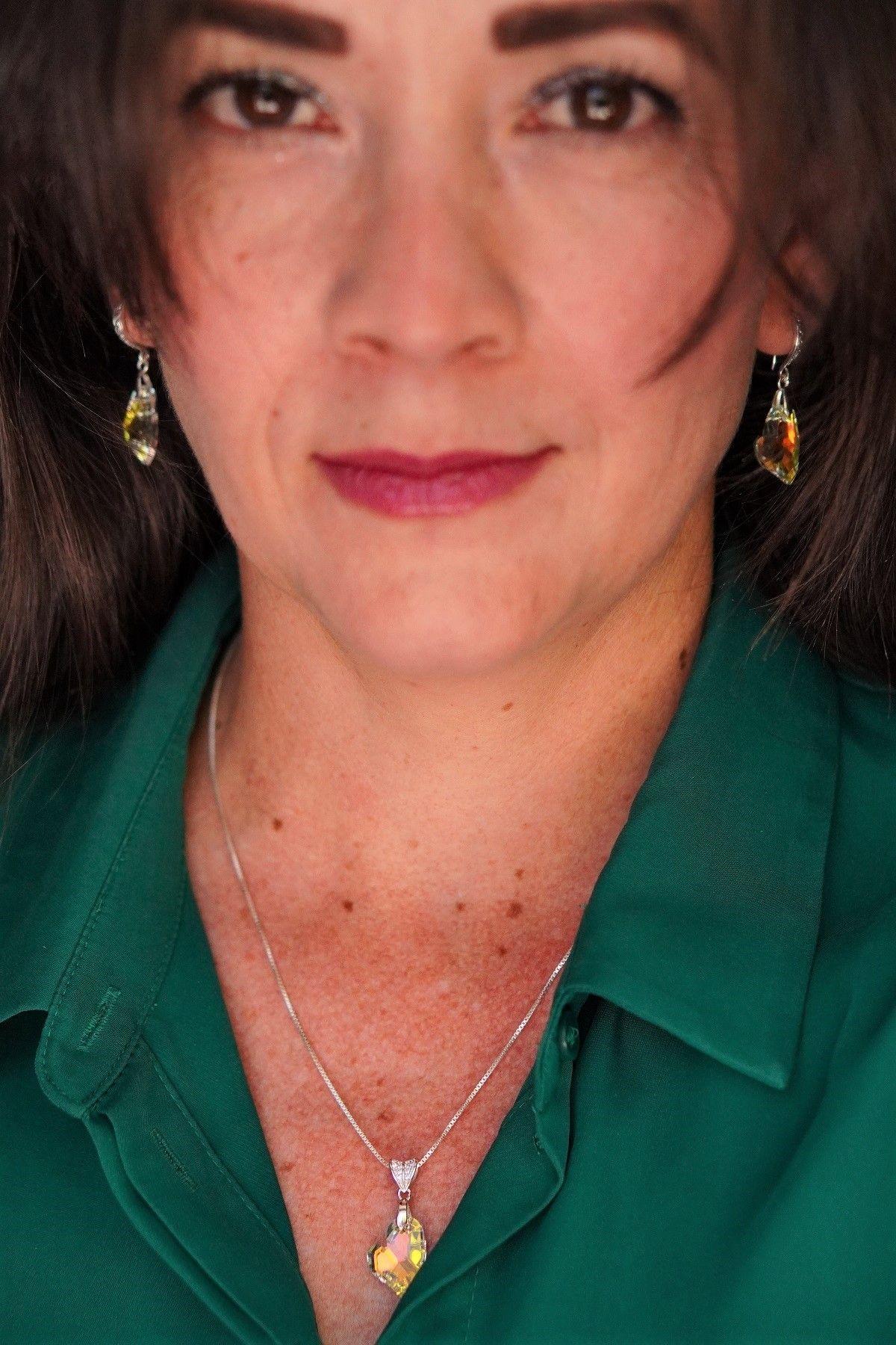 Conjunto Amor Amor cristal austriaco genuino plata fina 925-4