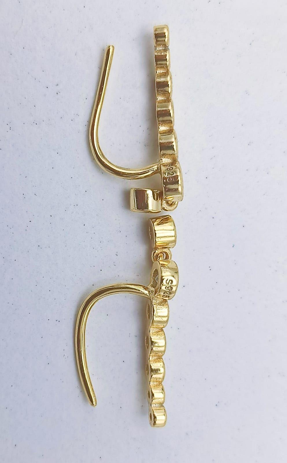 Aros Trepadores modelo Constelación Plata S925 Chapado En Oro 18k-6
