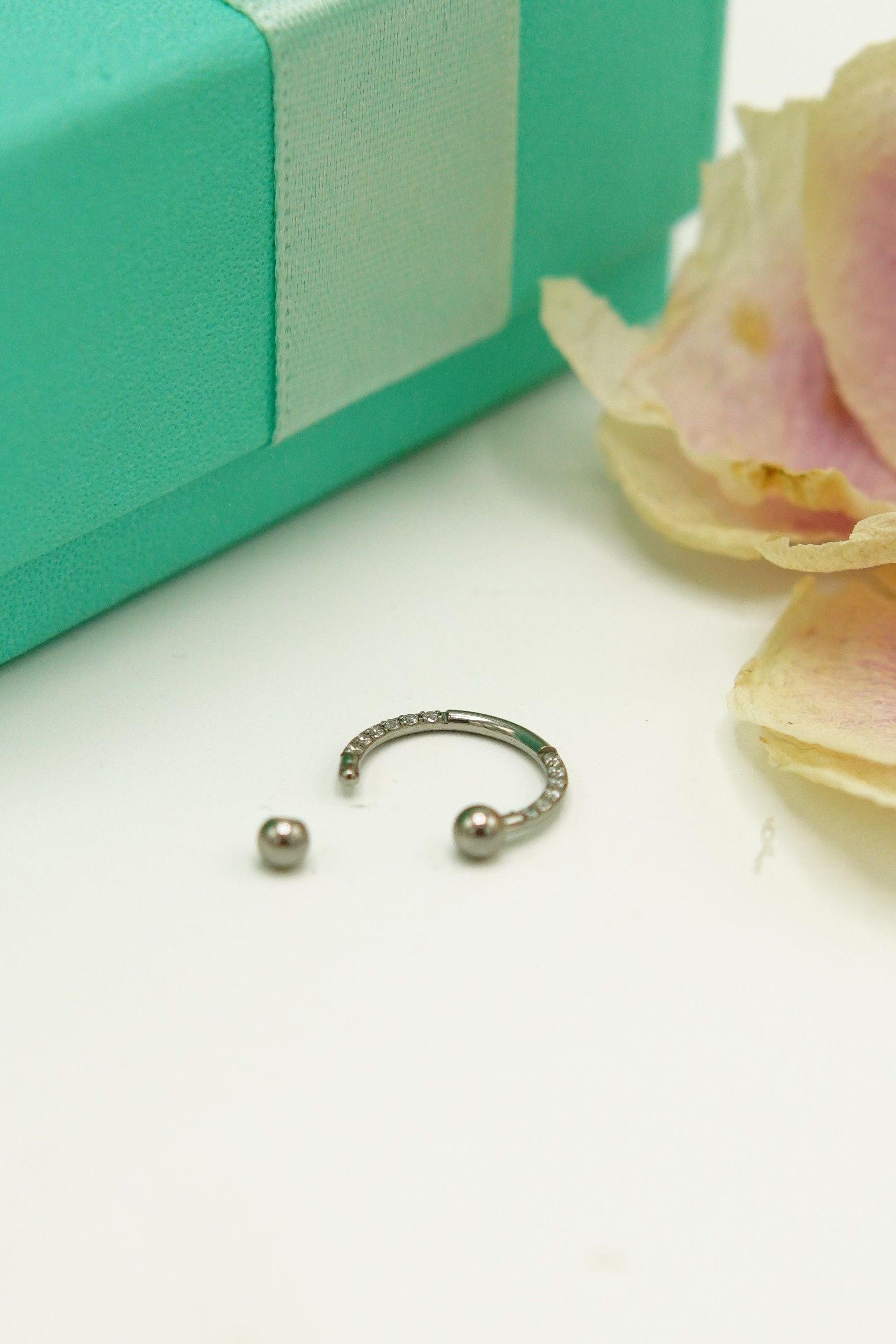 Piercing Septum 16g Titanio Astm F136 G23 Aro Zirconia Punk-2