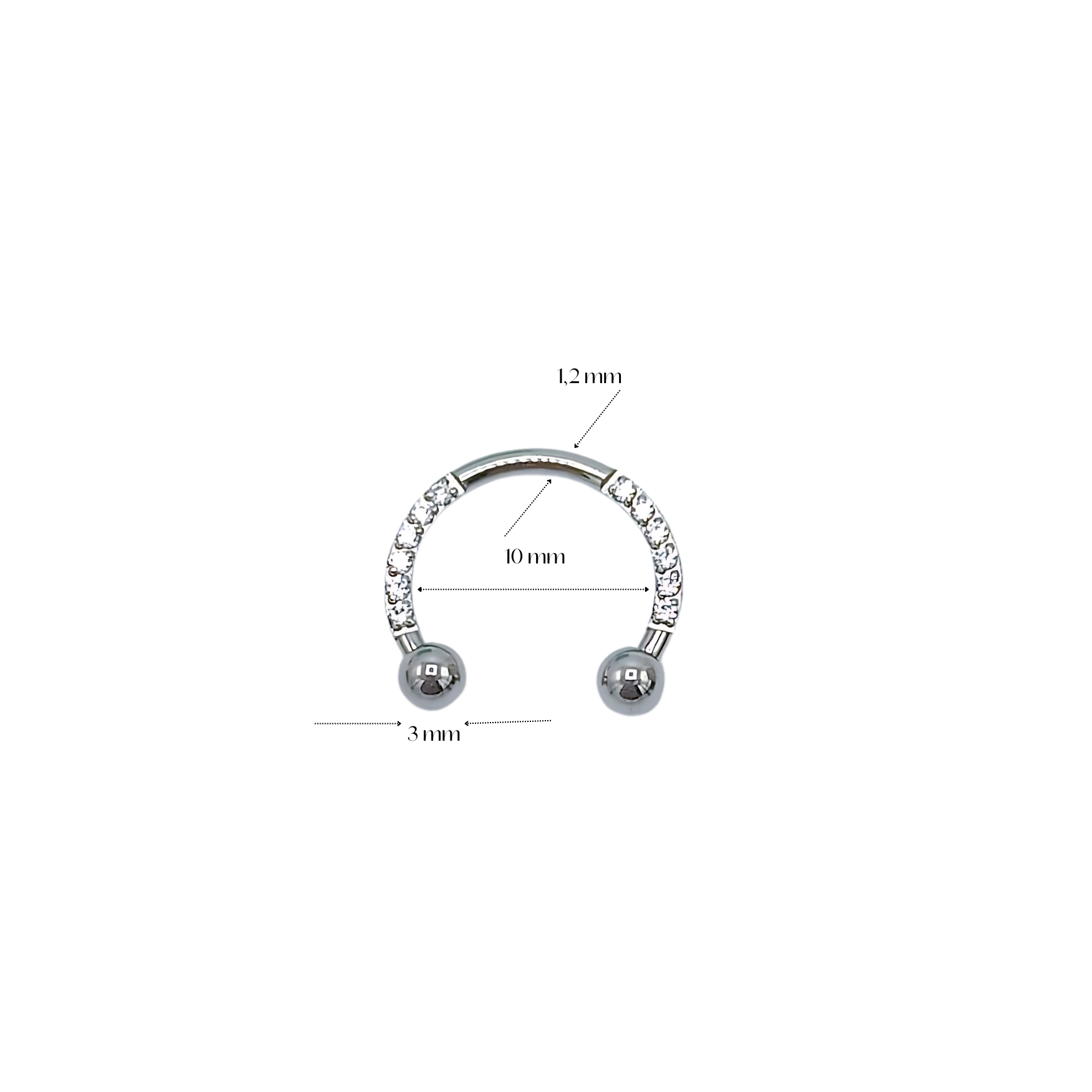 Piercing Septum 16g Titanio Astm F136 G23 Aro Zirconia Punk-4