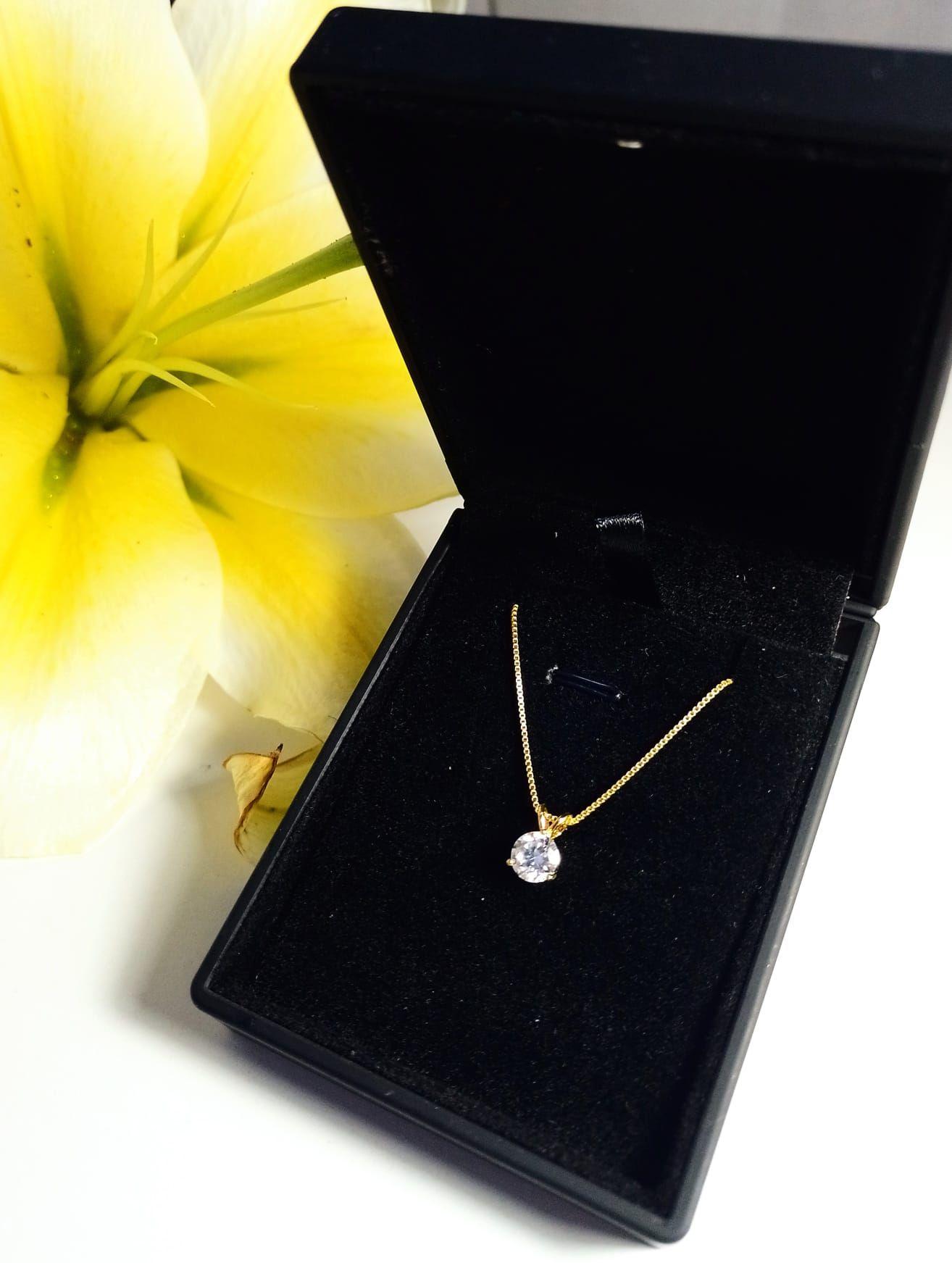 Colgante Punto Luz 1 Ct Moissanita Certificado bañado en Oro 18kl-1