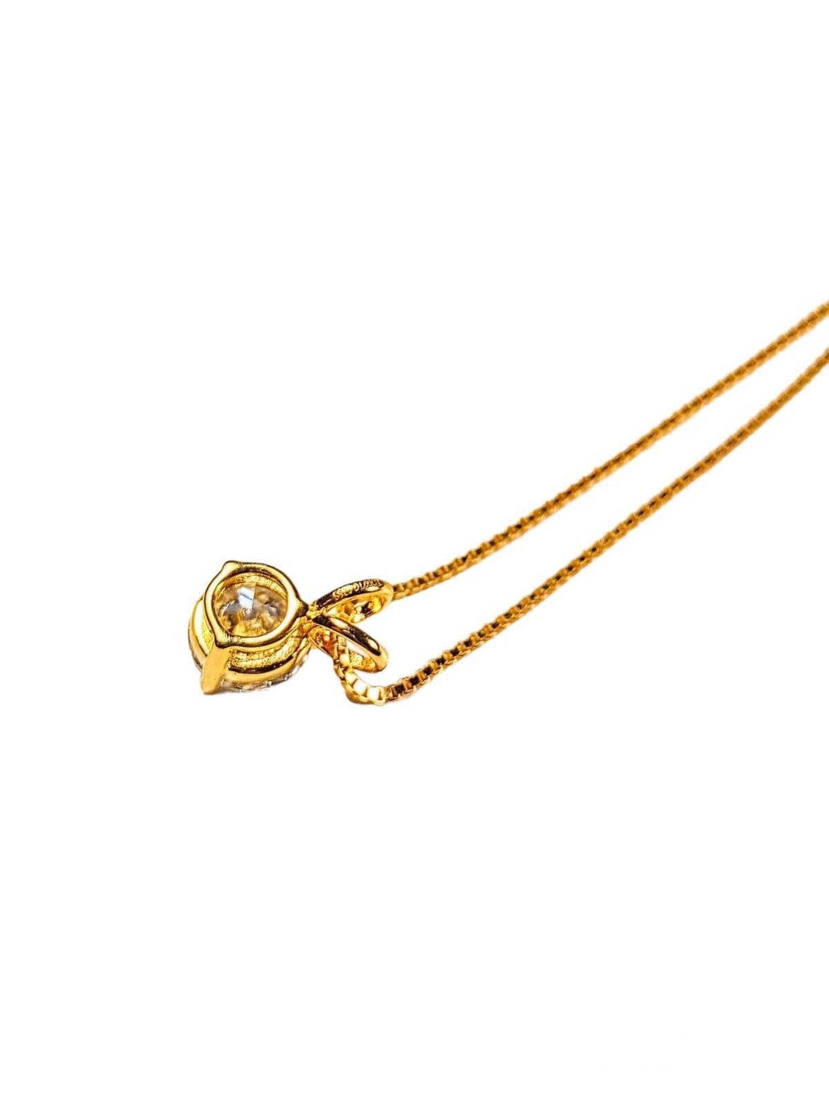 Colgante Punto Luz 1 Ct Moissanita Certificado bañado en Oro 18kl-7