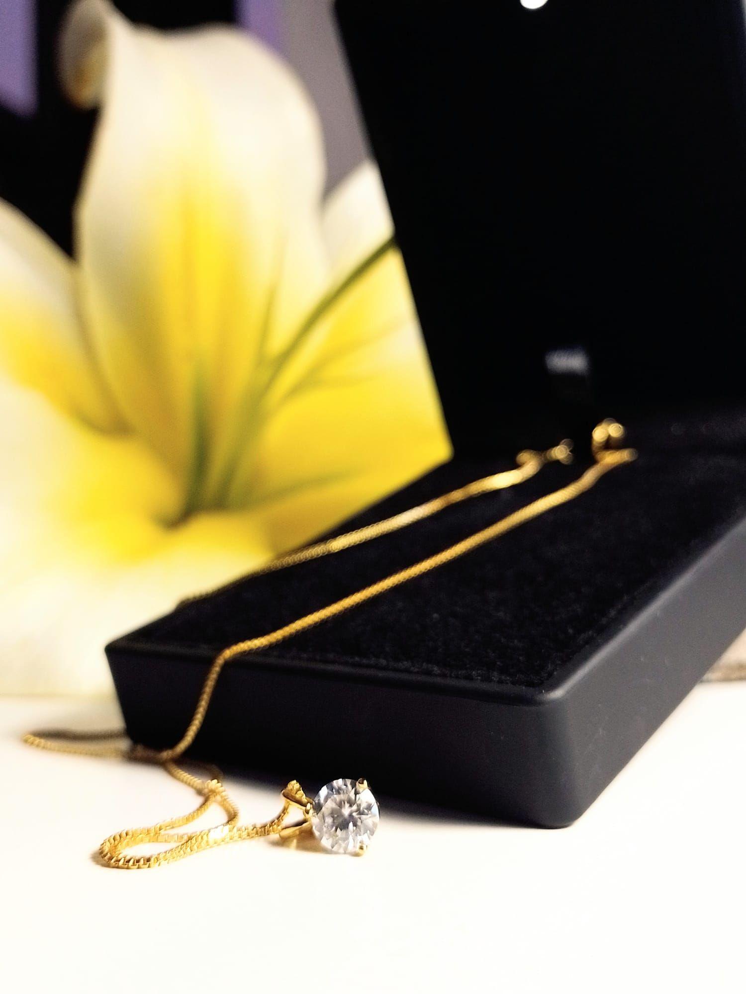 Colgante Punto Luz 1 Ct Moissanita Certificado bañado en Oro 18kl-9