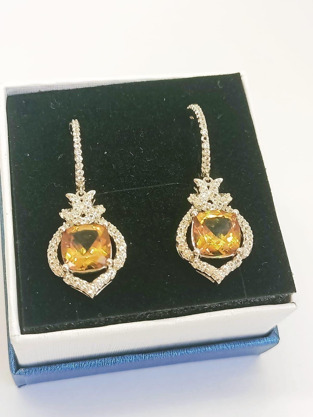 Aros Largos De Plata Gema Diaspora Zultanita Cambia De Color-1