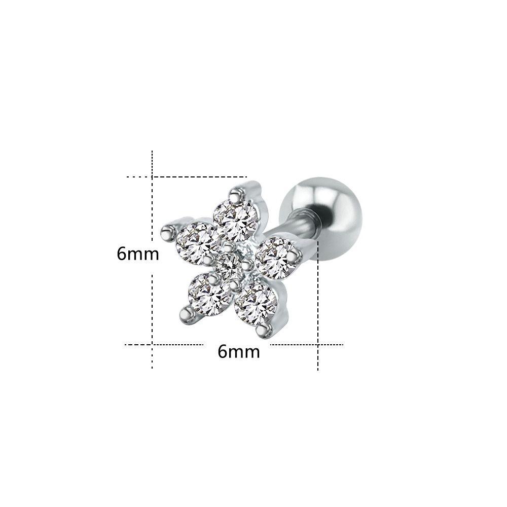 Aros Seguridad Flor o Estrella hipoalergénicos Piercing Helix -6